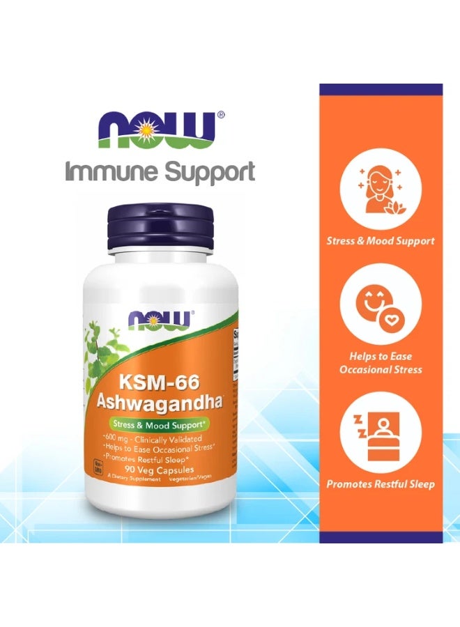 now KSM-66 Ashwagandha®, 600 mg, 90 Veg Capsules - Image 5