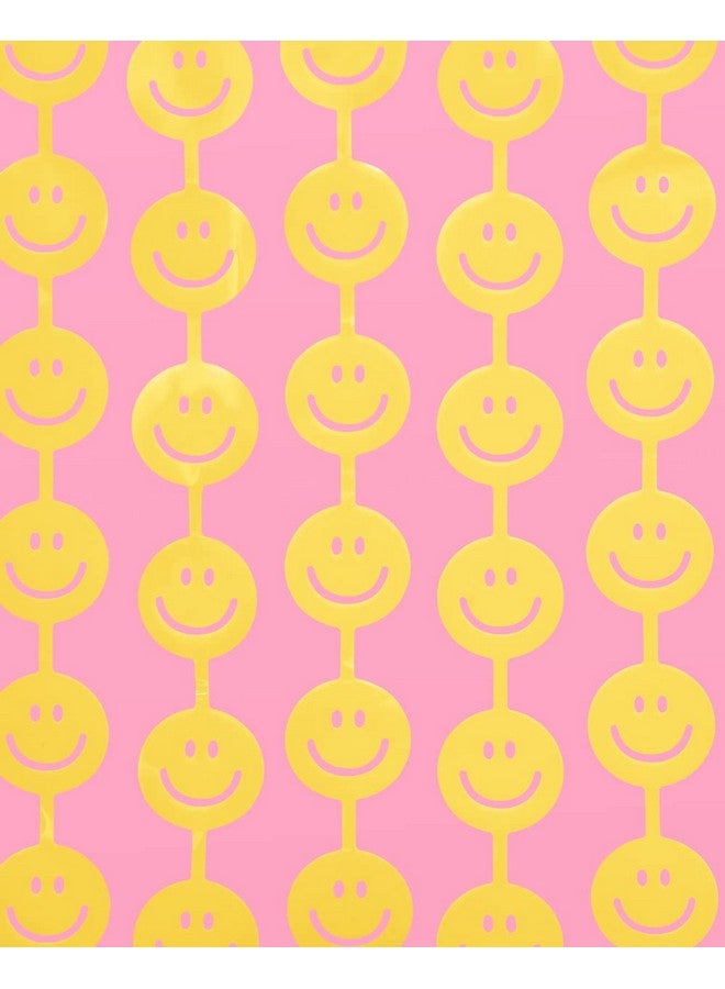 إكس أو مجموعة ستائر مبتسمة من رقائق الفويل لتزيين الحفلات مكونة من 2 زينة لحفلات أعياد الميلاد الباستيل السعيدة وحفلات توديع العزوبية وحفلات استقبال المولود باللون الأصفر - Image 2