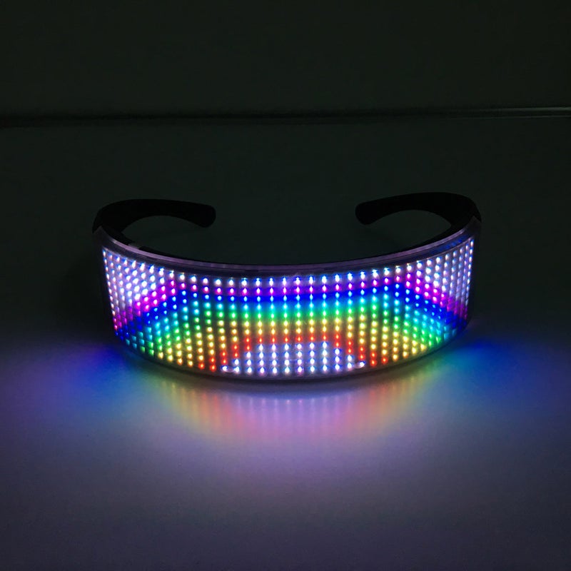 Led Light Up Glasses: Black Frame, Bt App Control - Music Rhythm Sync, Usb Rechargeable Luminous Glasses for Rave Festivals, Costume Parties, Night Clubs - Image 3