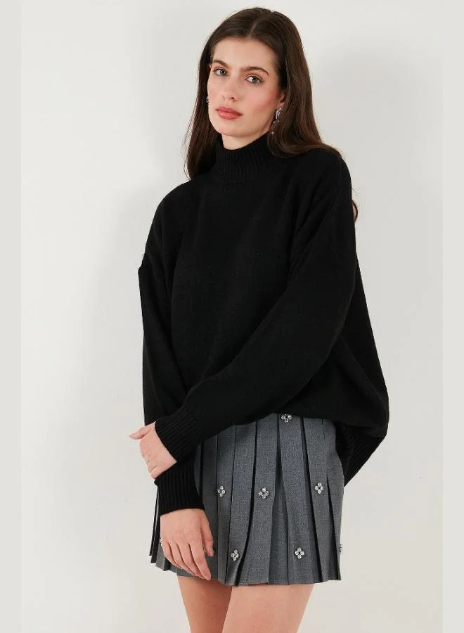 Lela Lela Premium Oversize Fit Turtleneck Soft Textured Knitwear Sweater Women's SWEATER 680KZ00469