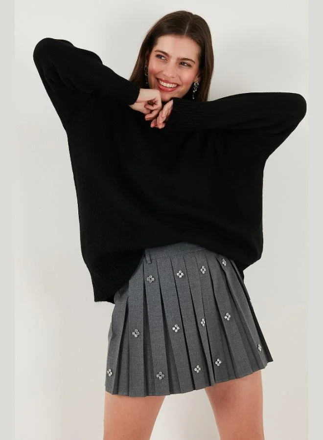 Lela Lela Premium Oversize Fit Turtleneck Soft Textured Knitwear Sweater Women's SWEATER 680KZ00469