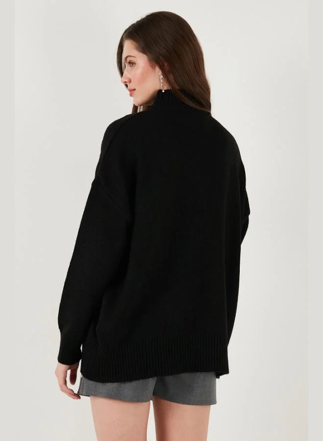 Lela Lela Premium Oversize Fit Turtleneck Soft Textured Knitwear Sweater Women's SWEATER 680KZ00469