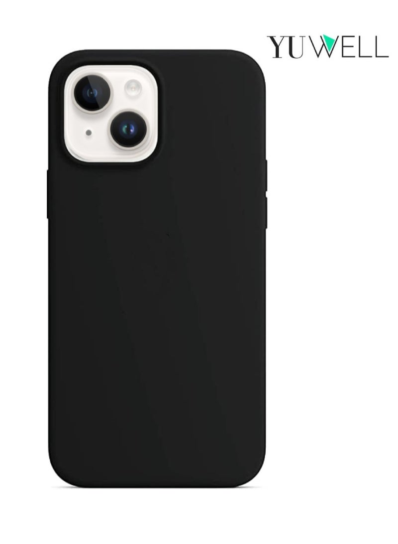 Yuwell iPhone 14 Plus Case Silicone Shockproof Protective Case Cover 6.7 Inch Soft Liquid Gel Rubber iPhone 14 Plus Silicone Case Black - Image 1