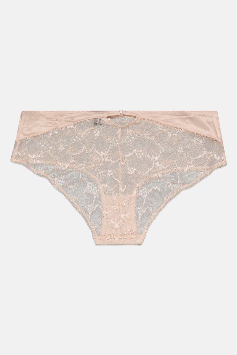Etam Women Lace Pull-On Shorty Panty, Beige - Image 2