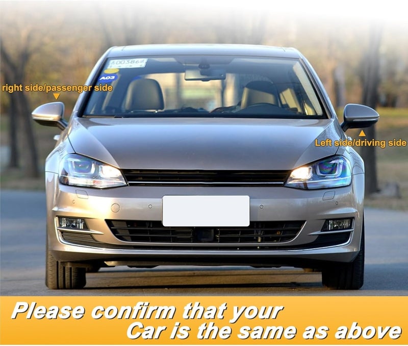 متوافق مع فولكس فاجن جولف MK7 GTI E-Golf 2015-2019 غطاء مرآة الرؤية الخلفية للباب (أبيض يسار) - Image 3