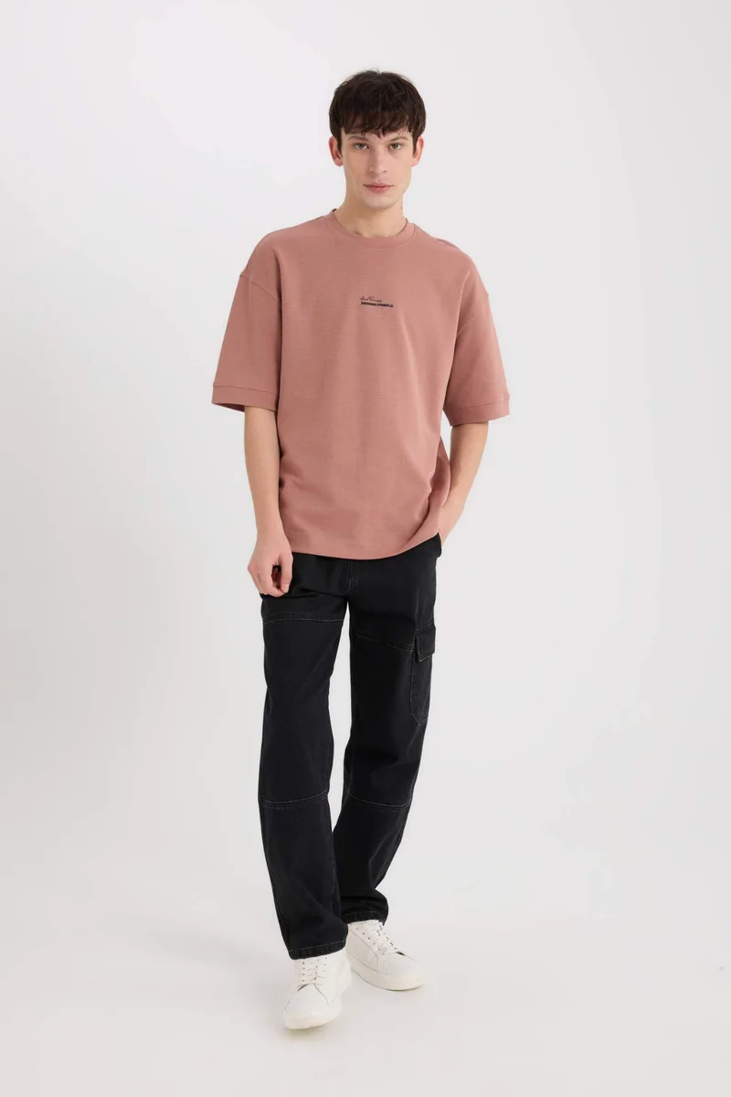ديفاكتو Loose Fit Printed Heavy Fabric T-Shirt