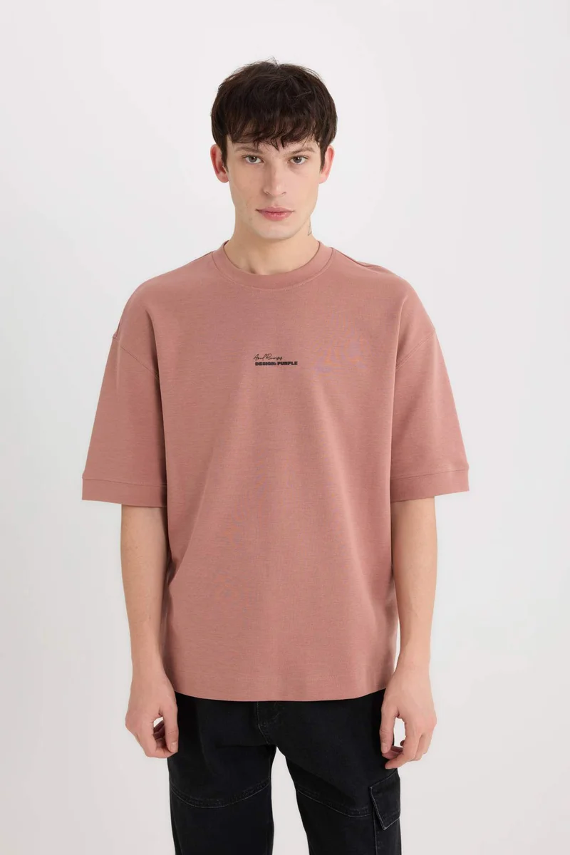 ديفاكتو Loose Fit Printed Heavy Fabric T-Shirt