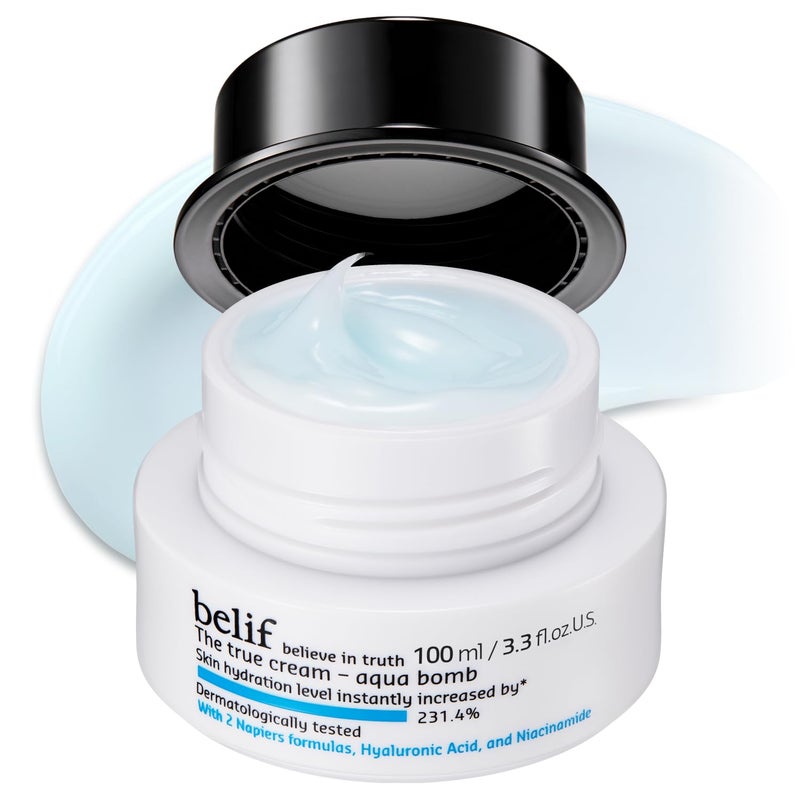 belif Aqua Bomb â€“ Lightweight Gel Moisturizer with Niacinamide, Hyaluronic Acid & Squalane | 72H Hydration + Cooling Effect, Korean Skincare (3.3 fl oz) - Image 1