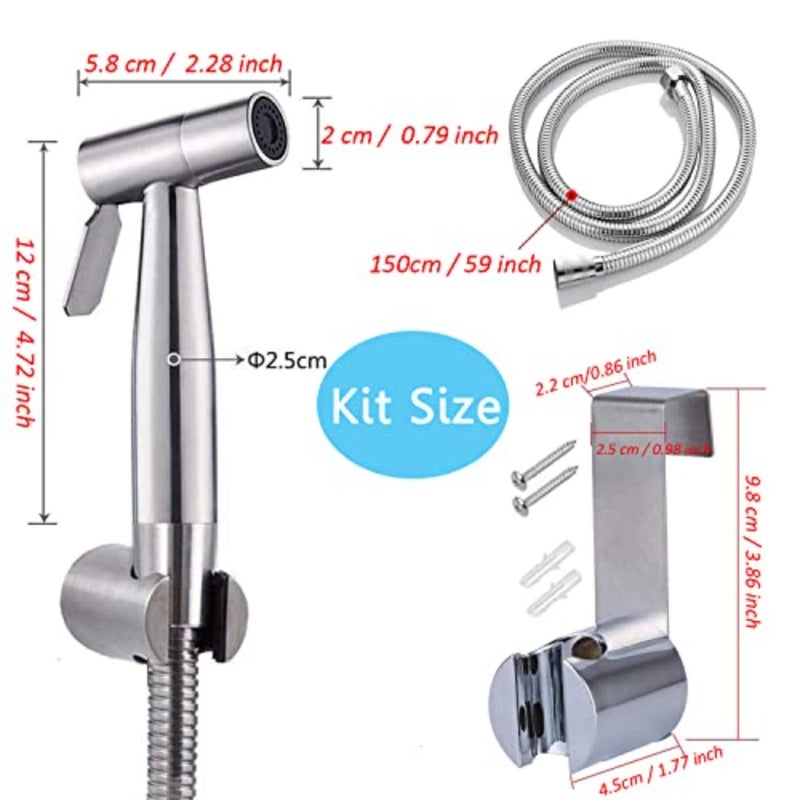 Sink Sprayer Hose Attachment for Faucet, Faucet Head Replacement with 5 Adapters, 59" Hose and Holder - for Feminine Hygiene, Baby Diaper Cleaning and Pet Bathing - Image 2