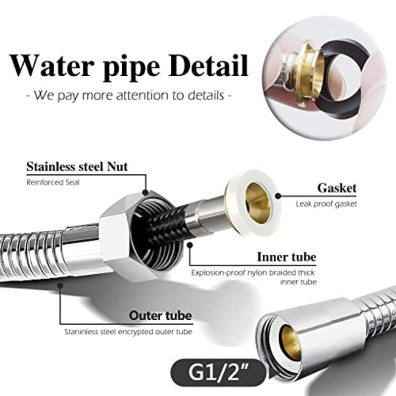Sink Sprayer Hose Attachment for Faucet, Faucet Head Replacement with 5 Adapters, 59" Hose and Holder - for Feminine Hygiene, Baby Diaper Cleaning and Pet Bathing - Image 5