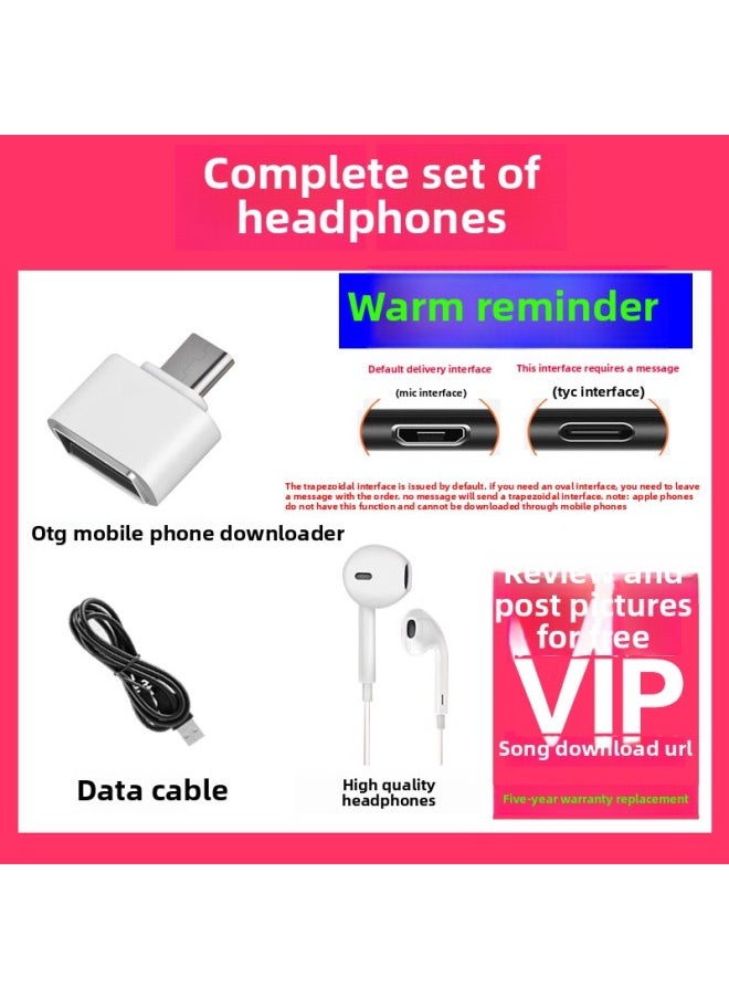 Generic - Mp3 Walkman Student Version English Learning Music Player Senior High School Students Listen To Music Mp4-Body Color:33 Pickup (with External Release)-Memory Capacity:4gb-b Full Set Of Headphones = Headphones + Data Cable + Otg Download - Image 1