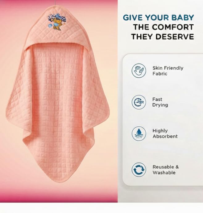 Sathiyas 100% Soft Cotton Baby Hooded Towels - Pack of 5, Multicolor - Image 4