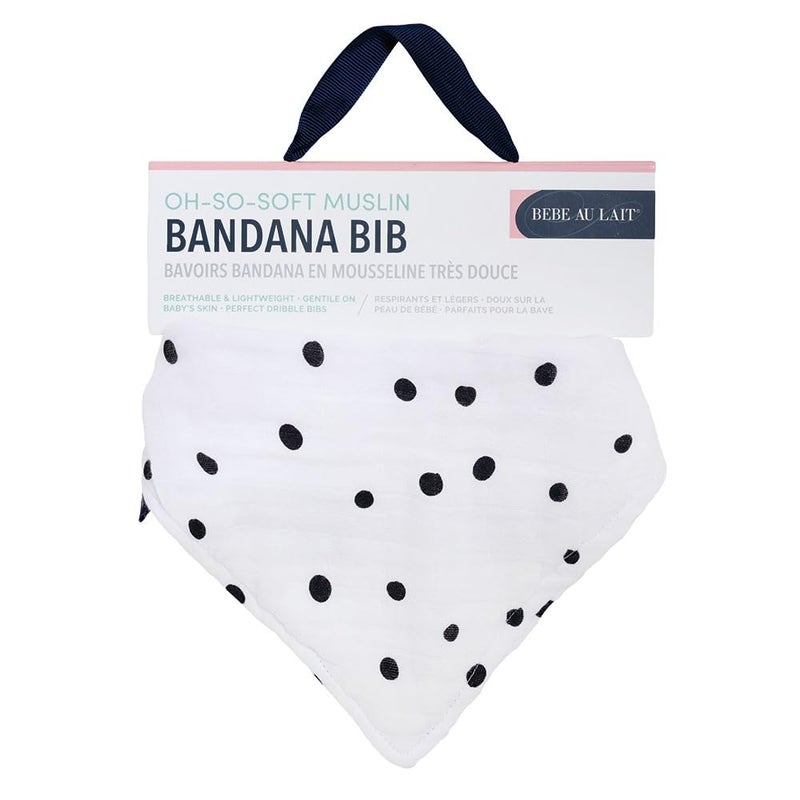 Bebe au Lait Bebe au Lait Oh So Soft Luxury Muslin Bandana Bib 4Layer Muslin Design Stylish Pattern Dottie
