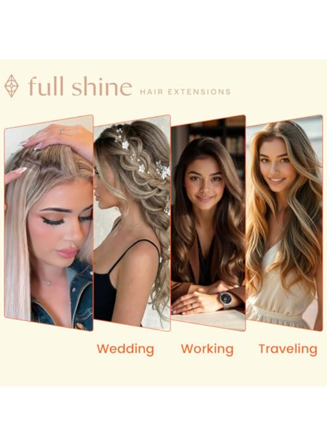 Full Shine Tape in Hair Extensions Human Hair 18 Inch Color 18 Fading to 22 and 60 Platinum Blonde Remy Human Hair Extensions Tape in 20 Pieces 50 Grams Adhesive Tape Extensions - Image 4