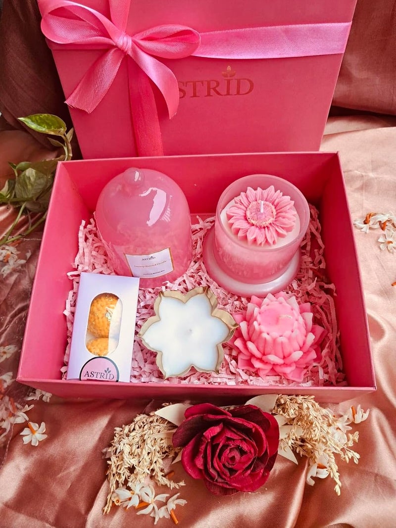 Astrid صندوق هدايا أستريد لعيد ديوالي مجموعة شموع عطرية فاخرة لعيد ديوالي شموع ديكور شموع شمع الصويا - Image 1