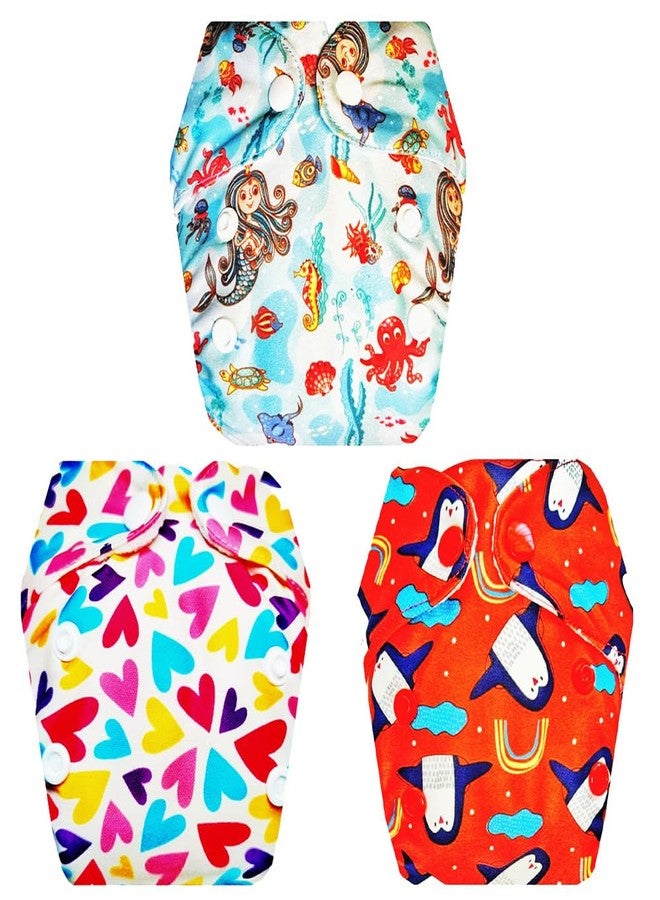Dumbledo Premium Newborn Cloth Diaper with Integrated Soaker (Pack of 3) | Soft & Gentle | 6-Layer Absorbent Pad | Adjustable Snaps | Everyday Diapering Essential | 0 - 4 Months | Unisex Baby - Image 1