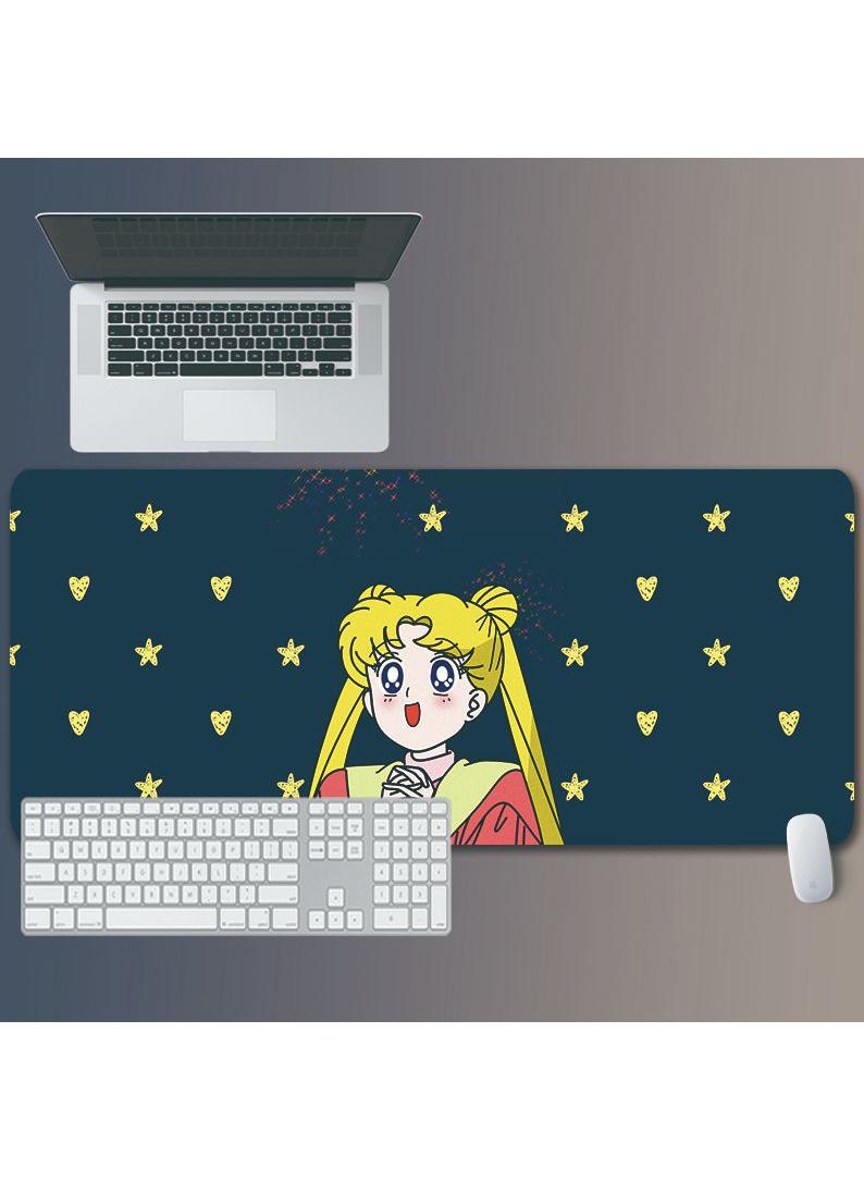Loquat Sailor Moon Gift For Girls Gaming Mouse Pad Extended Large Mat Desk Pad Stitched Edges Mousepad Long Mouse Pad And Non-Slip Rubber Base Mice Pad 800X300X5mm 