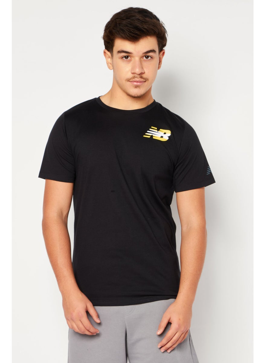 New Balance Men Athletic Fit Short Sleeve Training T-Shirt, Black  - Image 1