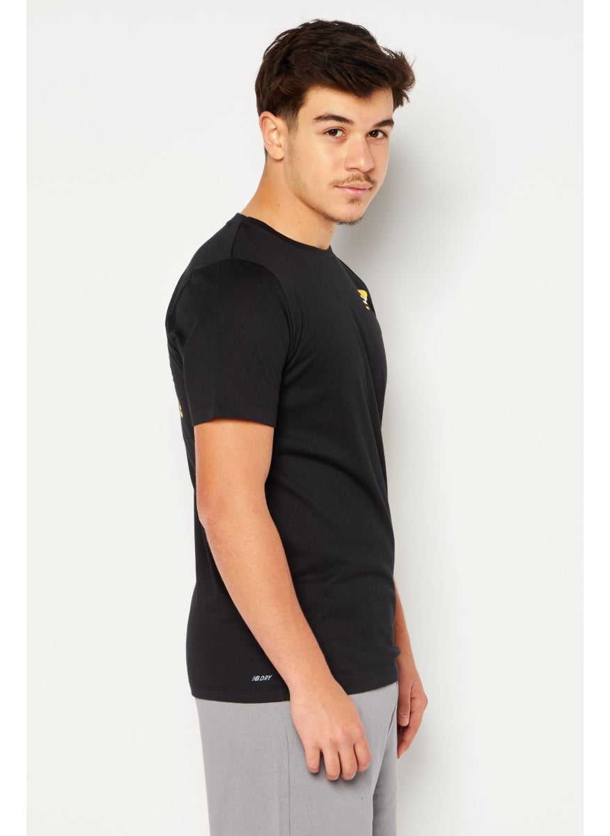 New Balance Men Athletic Fit Short Sleeve Training T-Shirt, Black  - Image 3
