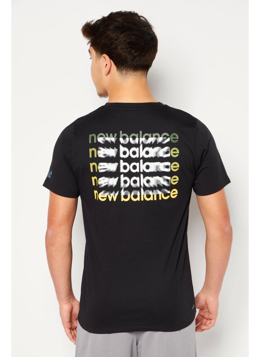 New Balance Men Athletic Fit Short Sleeve Training T-Shirt, Black  - Image 4