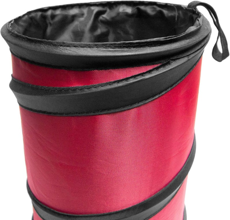 FH Group Automotive Waterproof Portable Collapsible Small Trash Can Garbage Container fits Most Cars,Waterproof,Polyethylene, SUVs, and Trucks Red - Image 2