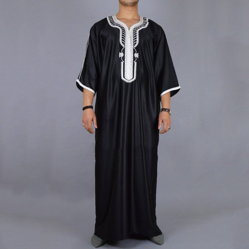 2026 Men's Summer Robe with Loose Moroccan 3D Digital Print