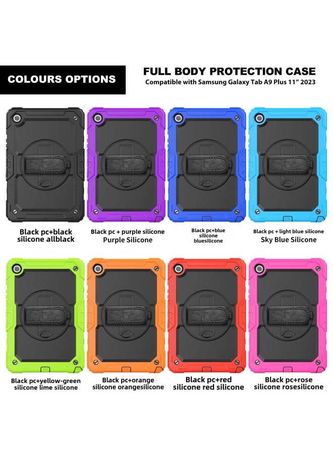Suitable For 2019 Ipad7 Generation Flat Protective Cover Pro11 Inch 360 Degree Rotating Bracket Handheld Strap 9.7-Color:Red And Black ]-Applicable Model:2018/2017/air2/proipad9.7 (generic)  - Image 4