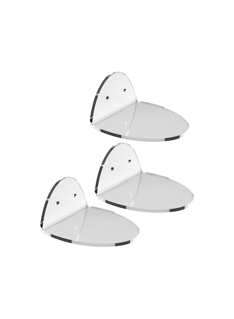 KASTWAVE 3 قطع رفوف حائط صغيرة من الأكريليك، حوامل مراقبة صغيرة مع براغي، رفوف حائط عائمة صغيرة لكاميرات المراقبة، كاميرات الويب، مكبرات الصوت، أجهزة مراقبة الأطفال، رفوف عرض زخرفية حائطية - Image 1