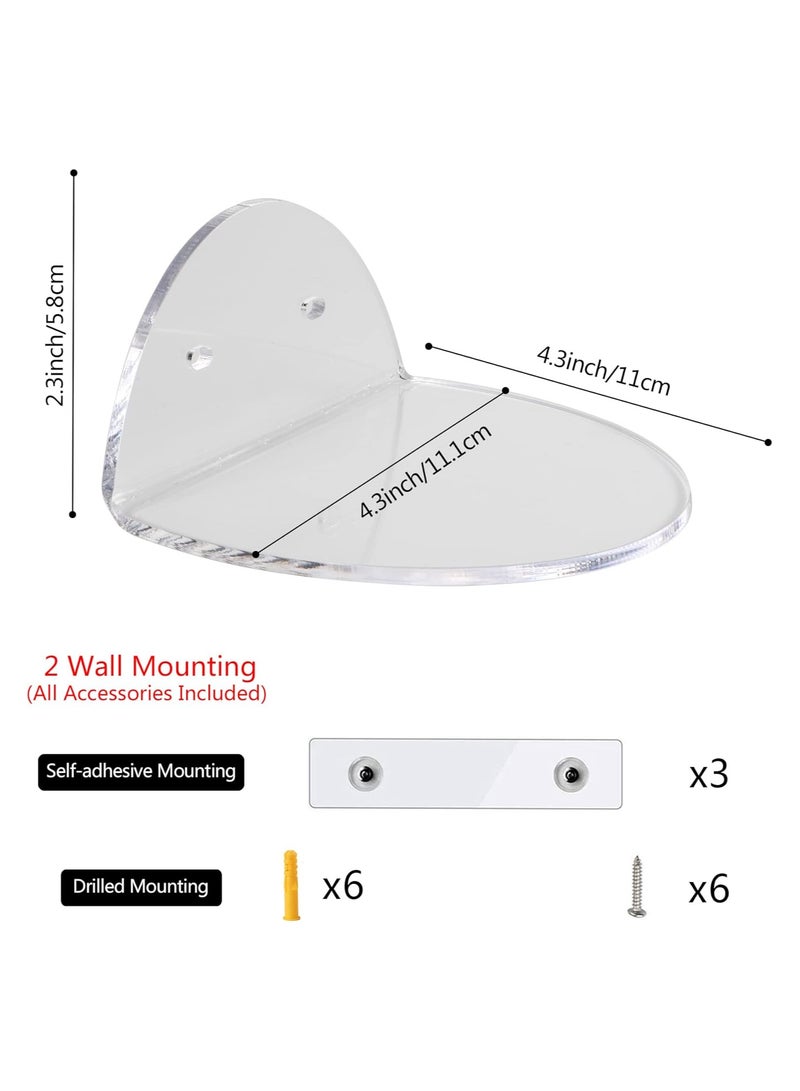 KASTWAVE 3 قطع رفوف حائط صغيرة من الأكريليك، حوامل مراقبة صغيرة مع براغي، رفوف حائط عائمة صغيرة لكاميرات المراقبة، كاميرات الويب، مكبرات الصوت، أجهزة مراقبة الأطفال، رفوف عرض زخرفية حائطية - Image 3