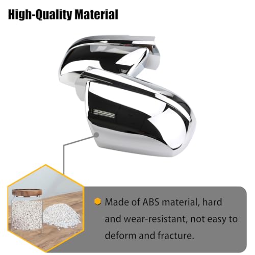 AUCERAMIC Chrome Plated Mirror Covers Trims for 2007-2021 Toyota Tundra for 2007-2020 Toyota Sequoia Side View Full Mirror Back Caps - Image 2