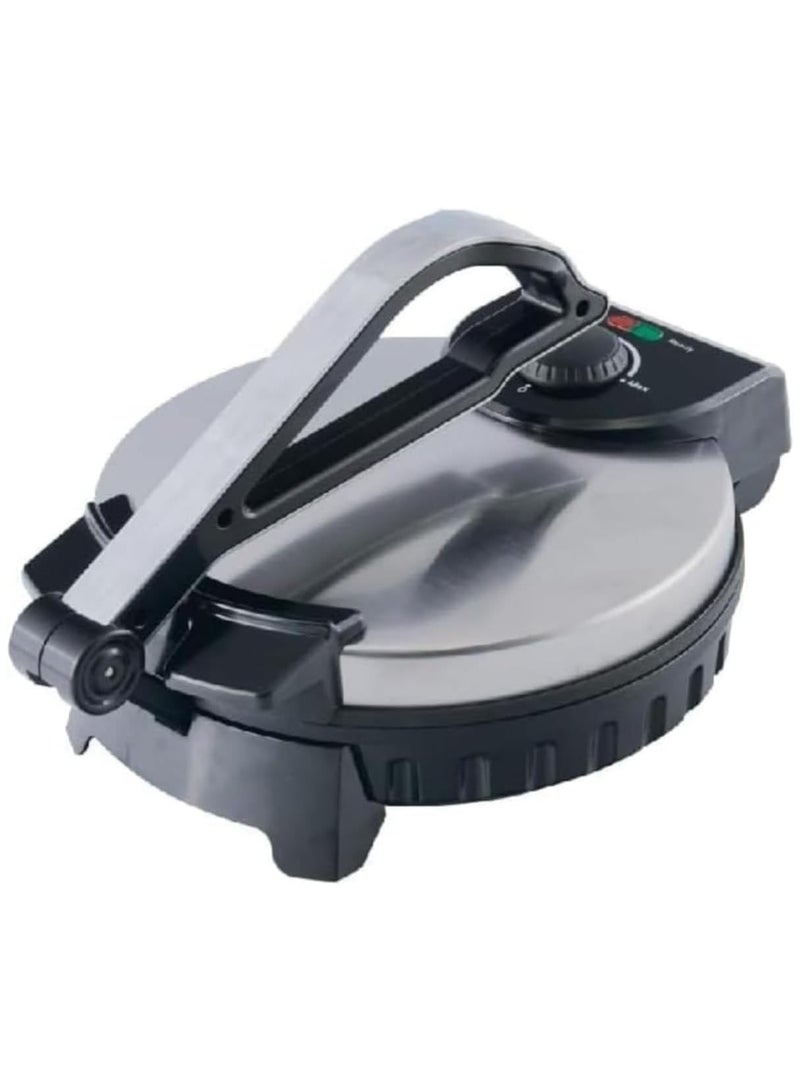 JAJEEK 1000W Electric Roti Maker & Tortilla Press, Non-Stick Chapathi Maker, Adjustable Temperature, Fast Heating, Stainless Steel Flatbread Maker, Compact, Cool-Touch Handle, Easy Clean - Image 1