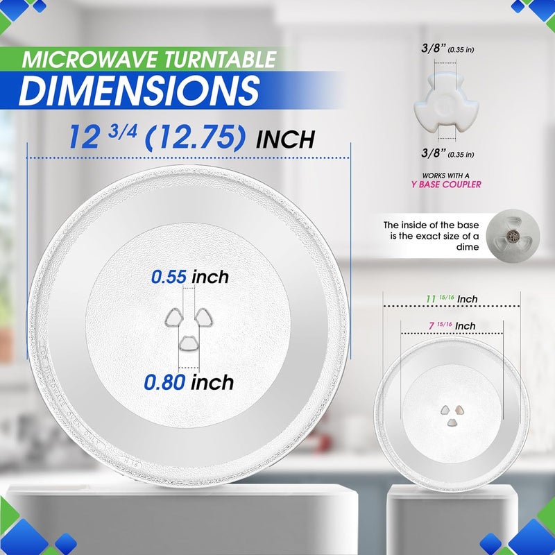 Bagean استبدال طبق الميكروويف 12 3/4" يناسب 1B71961F من LG و Kenmore - يحل محل طبق دوران الميكروويف بالضبط - صينية طهي دوارة للفرن لتحسين إعادة التسخين والطهي - Image 3