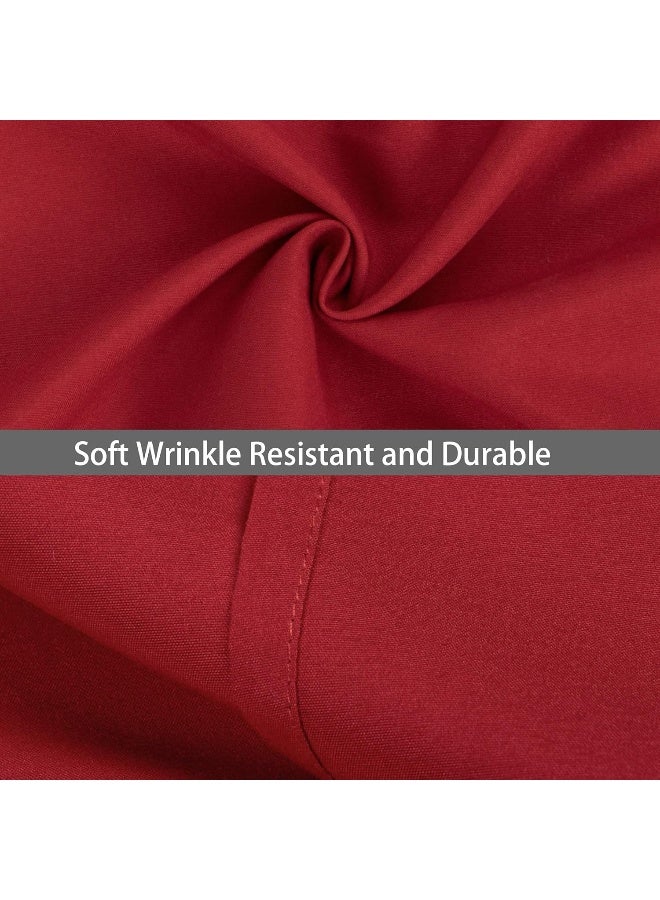 FLXXIE Twin Size Flat Bedding Sheet, Ultra Soft Microfiber Bed Flat Sheet, Classic and Durable, Wrinkle, Fade, Stain Resistant, Wine Red - Image 3