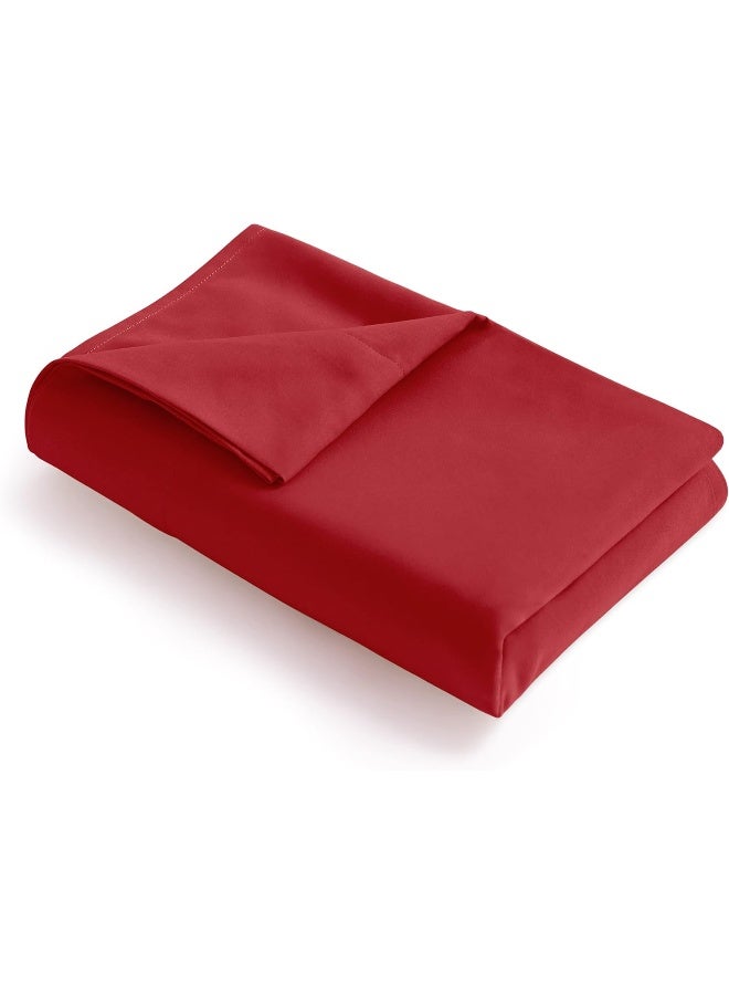 FLXXIE Twin Size Flat Bedding Sheet, Ultra Soft Microfiber Bed Flat Sheet, Classic and Durable, Wrinkle, Fade, Stain Resistant, Wine Red - Image 1