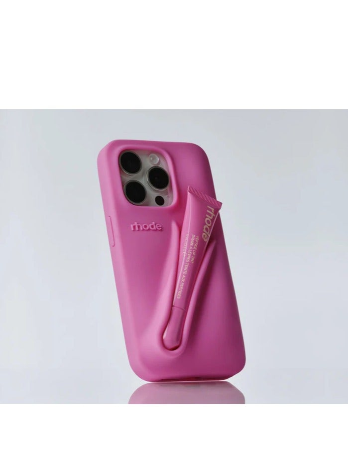 Rhode iPhone 15 Phone Case with lip gloss ,Silicone shockproof and scratch-resistant protective case,Rhode Case with Silicone Lipstick Holder,Applicable to iPhone 15(Shortcake) - Image 2