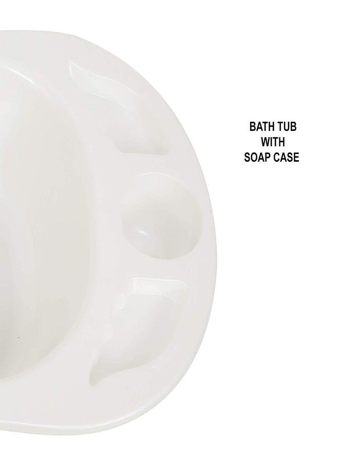 Maanit Baby's Anti Slip Big Bath Tub with Anti-Slip Grip and inbuilt Soap Case (Blue) - Image 4