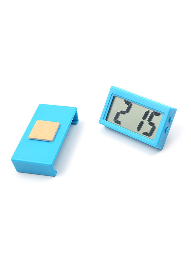Lcd Digital Car Clock With Sticky Pad, Small Digital Time Display, Portable Electronic Desk Clock, Suitable For Car Dashboards, Home Offices, Rectangular Blue.