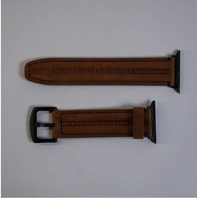 2-in-1 Leather Watch Band – Adjustable Durable Replacement Strap, Compatible with 22/44/46/49mm Smart Watches beige - Image 1