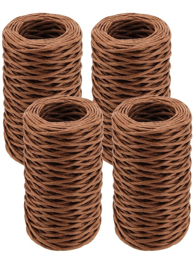 SHEUTSAN 4 PCS 2mm x 164ft Brown Floral Wire, 656ft Bind Wire Twine for Artificial Flower Making, DIY Projects - Image 1