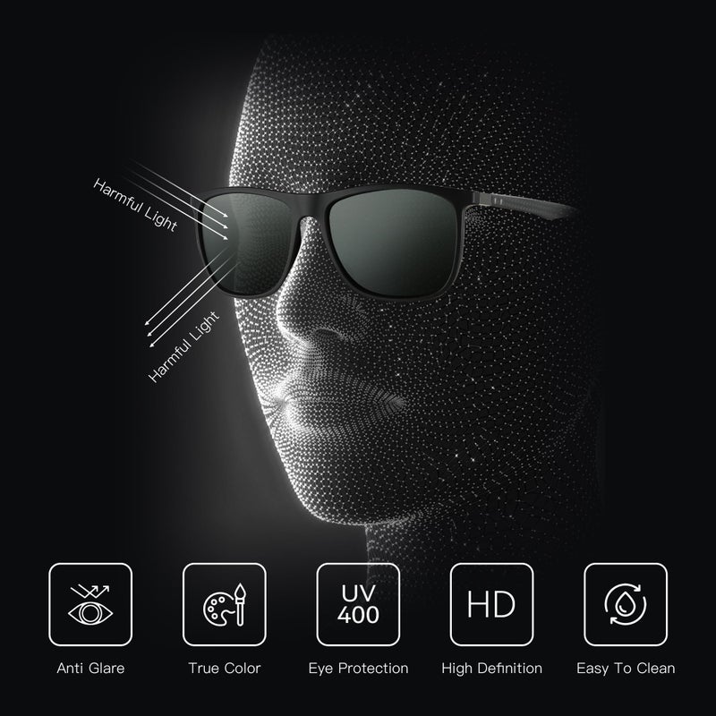 ZENOTTIC Square Polarized Sunglasses for Men - Ultralight Carbon Fiber Sun Glasses Driving Fishing Cycling Golf Sports UV400 Protection - Image 2
