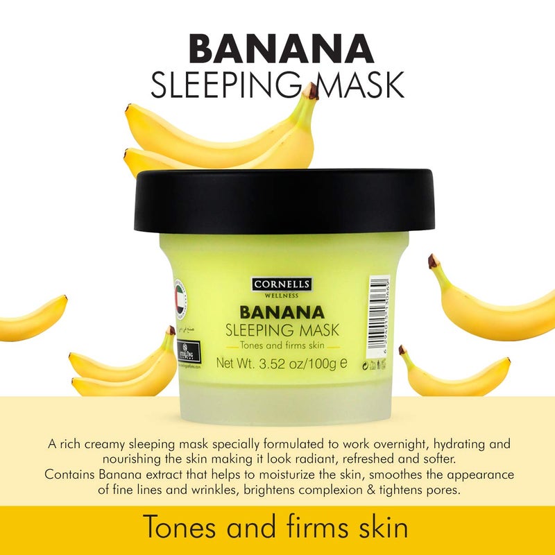 Cornells Wellness, Moisturize & Nourish, Banana Sleeping Mask 100G, For Unisex - Image 3