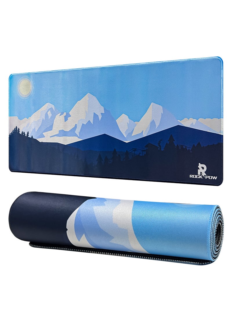 Rock Pow ROCK POW Large Gaming Mouse Pad with Anti-Slip Surface, 800x300x3mm,Thicker Rubber Base Gaming Mousepad with Stitched Edges Design for mouse and keyboard,gaming home and working office  - Image 1