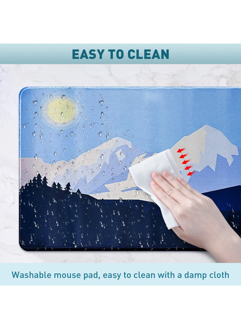Rock Pow ROCK POW Large Gaming Mouse Pad with Anti-Slip Surface, 800x300x3mm,Thicker Rubber Base Gaming Mousepad with Stitched Edges Design for mouse and keyboard,gaming home and working office  - Image 4