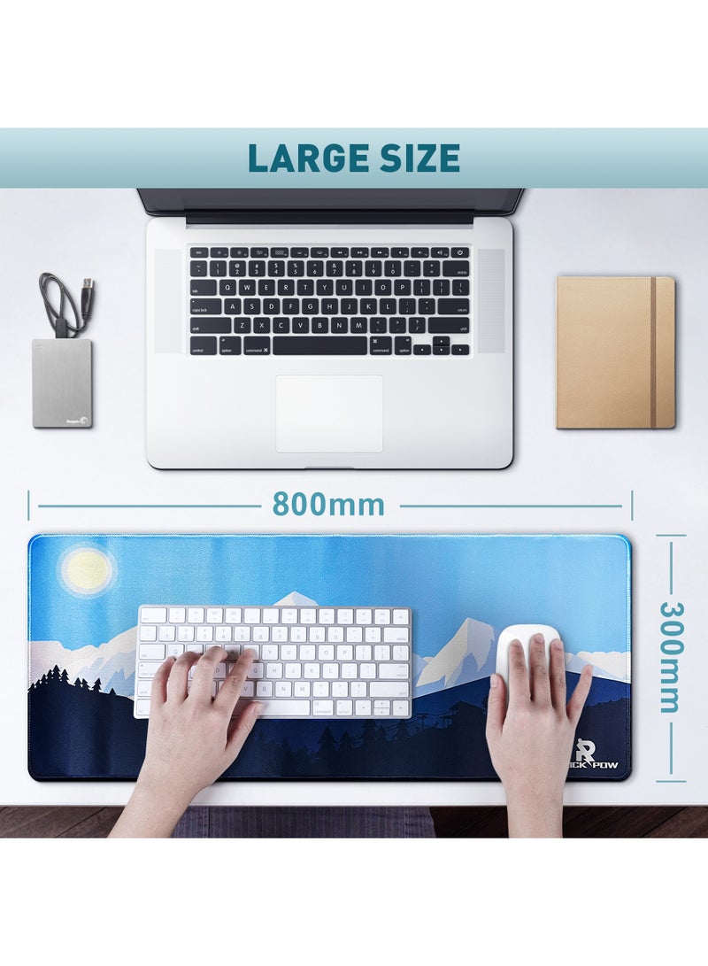 Rock Pow ROCK POW Large Gaming Mouse Pad with Anti-Slip Surface, 800x300x3mm,Thicker Rubber Base Gaming Mousepad with Stitched Edges Design for mouse and keyboard,gaming home and working office  - Image 5