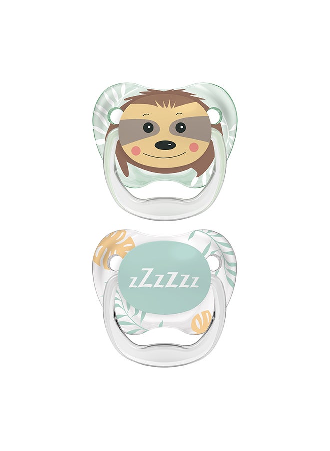 دكتور براونز PreVent PRINTED SHIELD Soother - Stage 2, Green, 2-Pack - Image 1