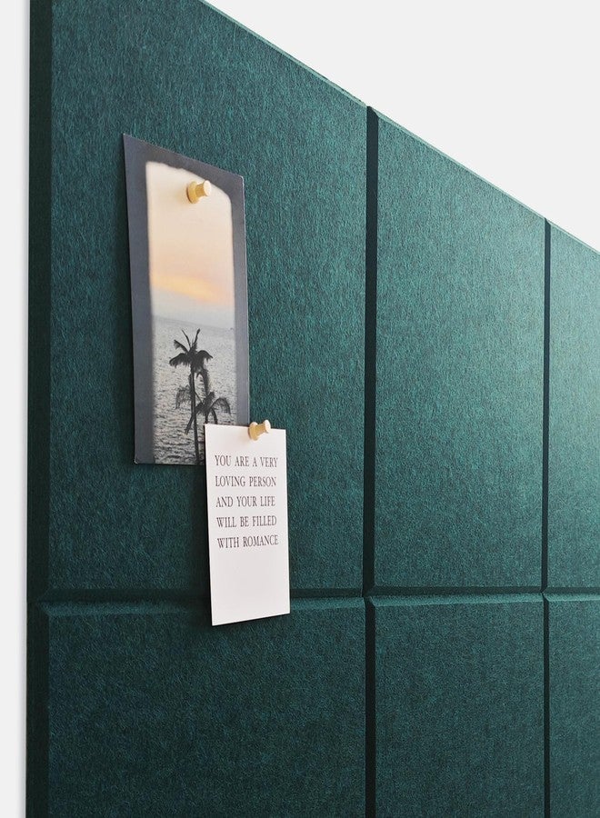 AkuDecor Large Cork Board for Office Wall Decor,48"x36"-12 Pack Felt Wall Tiles with 35 Push Pins, Thicker 0.47in, Felt Bulletin Board Pin Board Cork Boards for Walls - Dark Green - Image 4