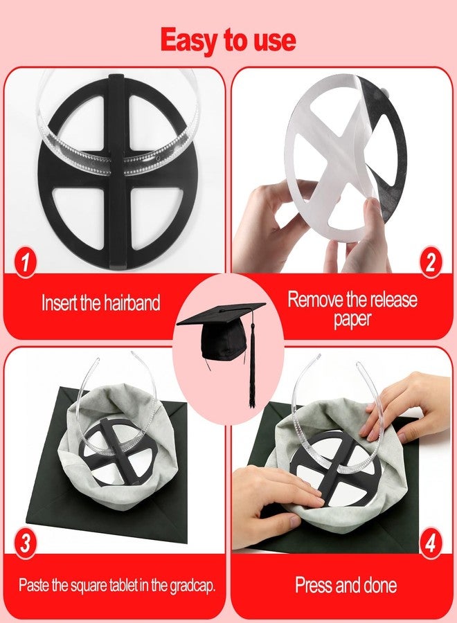 EMOOULI Graduation Cap Clear Headband, Secure Grad And Hairstyle, Grad Cap Hairband for Graduates, Students (1) - Image 4