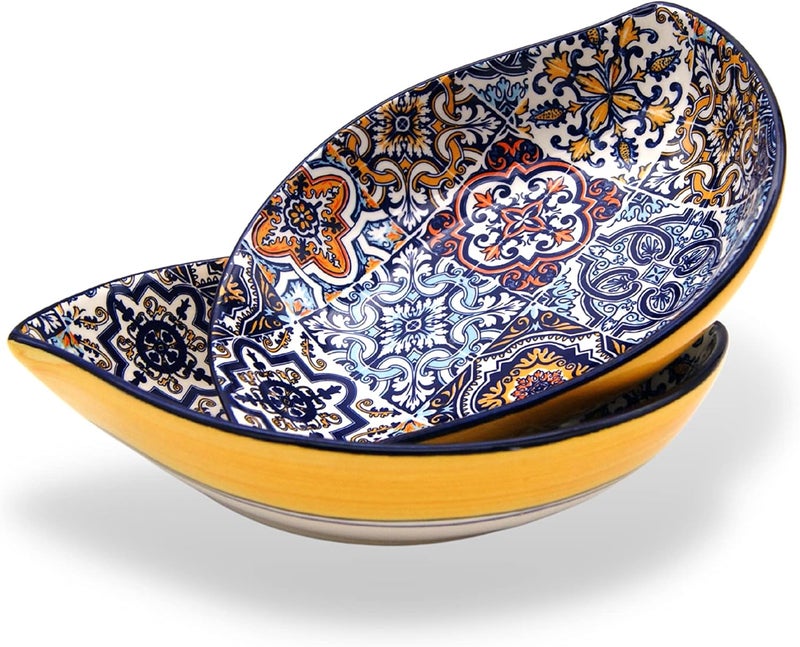 Portuguese Pottery Alcobaa Ceramic Side Dish Serving Bowl  Set of 2 - Image 1