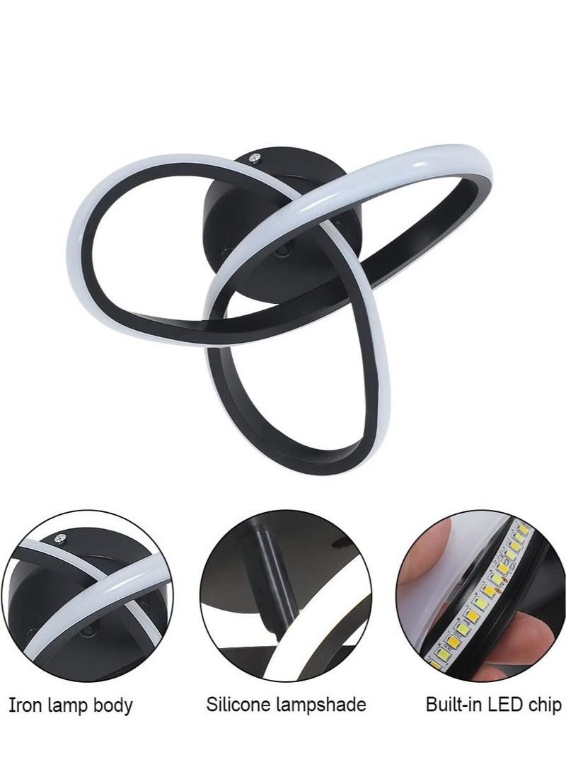 HOMESTAR Hallway modern LED ceiling light, fixture black flush mount 3-color adjustable creative design, for washrooms stairwell balcony cloakroom kitchen loft aisle - Image 5