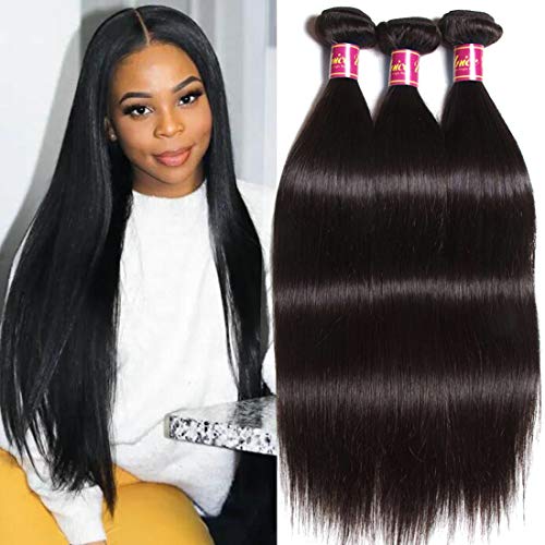 Unice Hair Natural Color 16 18 20inch Brazilian Straight Hair 3 Bundles 100% Unprocessed Brazilian Virgin Human Hair Weave Extensions